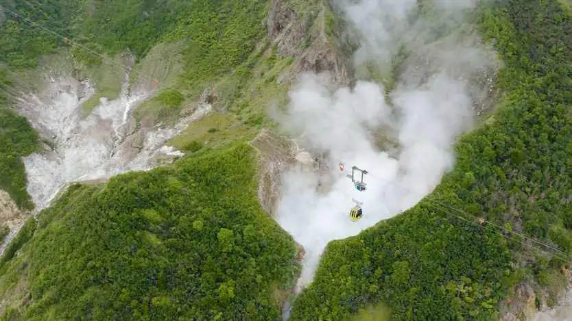Cable Car Over Volcano